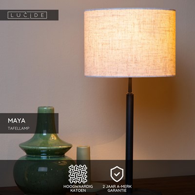 Lucide MAYA - Tafellamp - Ø 26 cm - 1xE27 - Beige